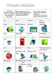 English Worksheet: Tenses revision