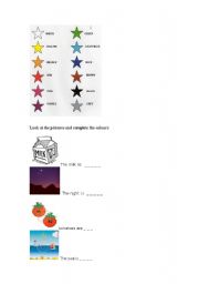 English worksheet: COLOURS