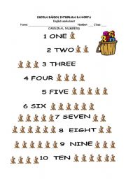 English worksheet: The Numbers