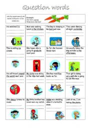 English Worksheet: Question words-asking questions