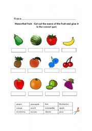 English Worksheet: fruit worksheets