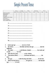 English worksheet: present simple