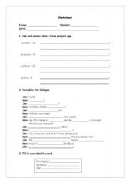 English Worksheet: Dialogue