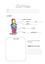 English Worksheet: Clothes