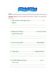 English worksheet: passive voice