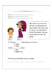 English Worksheet: simple reading exercise