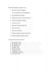 English Worksheet: Passive Voice-Simple Future