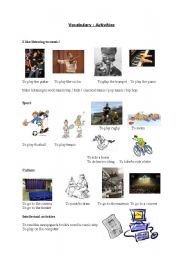 English worksheet: Leisure Activities