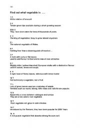 English Worksheet: VEGETABLES 