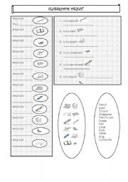 English Worksheet: CLASSROOM OBJECTS