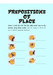 English Worksheet: Prepositions of place - elementary