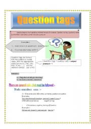 English Worksheet: question tags 