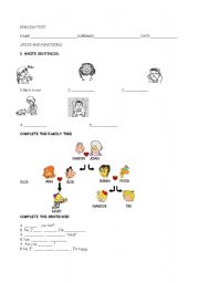 English Worksheet: family demonstratives possessive adj