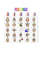 Feelings Bingo Game