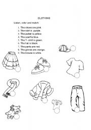 English Worksheet: clothing