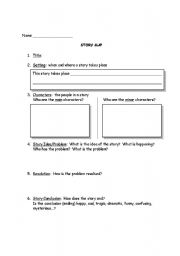 English Worksheet: Story Map