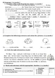 English Worksheet: 7 th form Mid of term test n2 