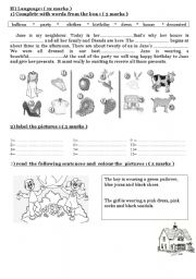 English Worksheet: 7th form Mid of term test  n2