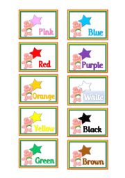 English Worksheet: Care Bears Colors 