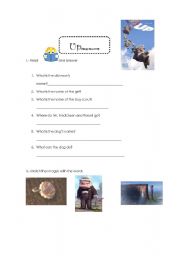 English Worksheet: UP: A wonderful movie to work in class