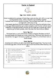 English Worksheet: Easter in England