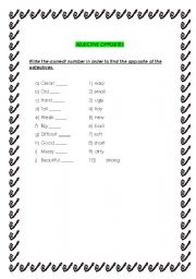 English worksheet: Adjective Opposites