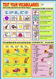 English Worksheet: Test your vocabularies - Mix vocabs