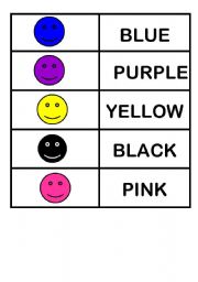 English Worksheet: Colors memory game part 1