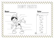 English Worksheet: Body Parts