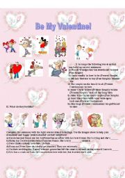 English Worksheet: Be My Valentine