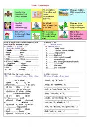 English Worksheet: to be - present simple
