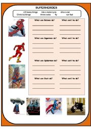 English Worksheet: SUPERHEROES