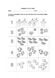 English Worksheet: work number