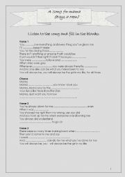 English Worksheet: a song for mamma (Boys II Men)
