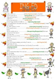 English Worksheet: adjectives ending with ing or ed