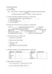 English Worksheet: exam