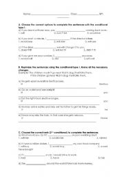 English Worksheet: If - Clauses (Type I and II)
