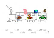 English worksheet: toys shapes colours
