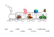 English Worksheet: toys shapes colours