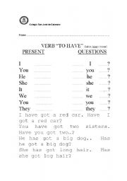 English Worksheet: Verb 