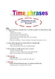 English worksheet: Time phrases