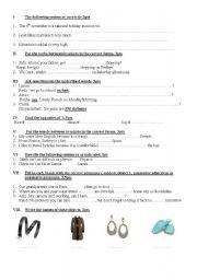 English worksheet: general test