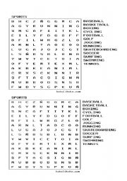 English Worksheet: CROSSWORD SPORTS