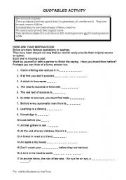 English worksheet: Quotables