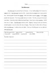 English worksheet: Holocaust