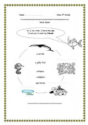 English worksheet: Sea Creatures