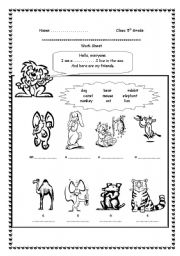 English worksheet: Animal 