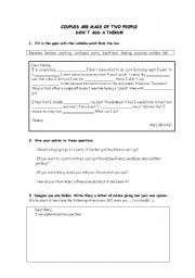English worksheet: Couples and feelings