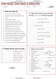 English Worksheet: How much/ many & Some/ any