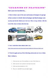 English worksheet: Means of transport